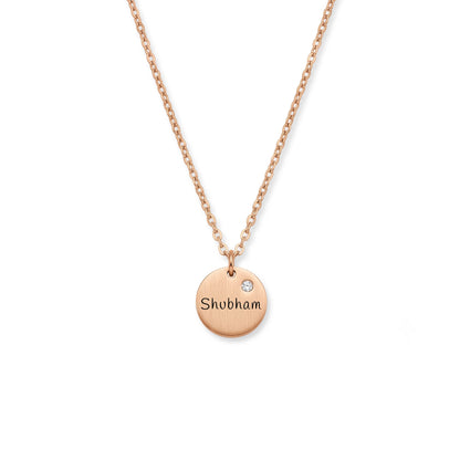 Personalised Rose Gold Disc Necklace