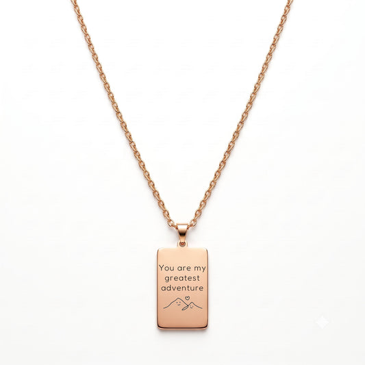 Personalised Rose Gold Classic Tag Necklace
