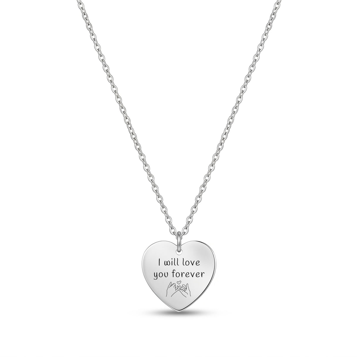 Personalised Silver Heart Necklace