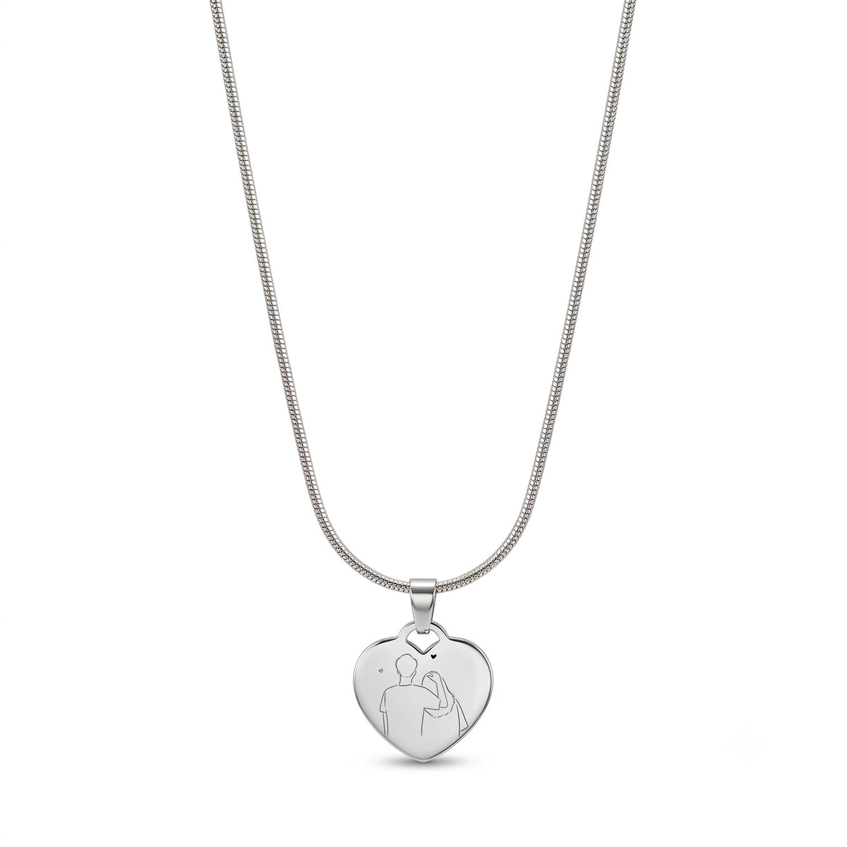 Personalised Silver Etched Heart Necklace