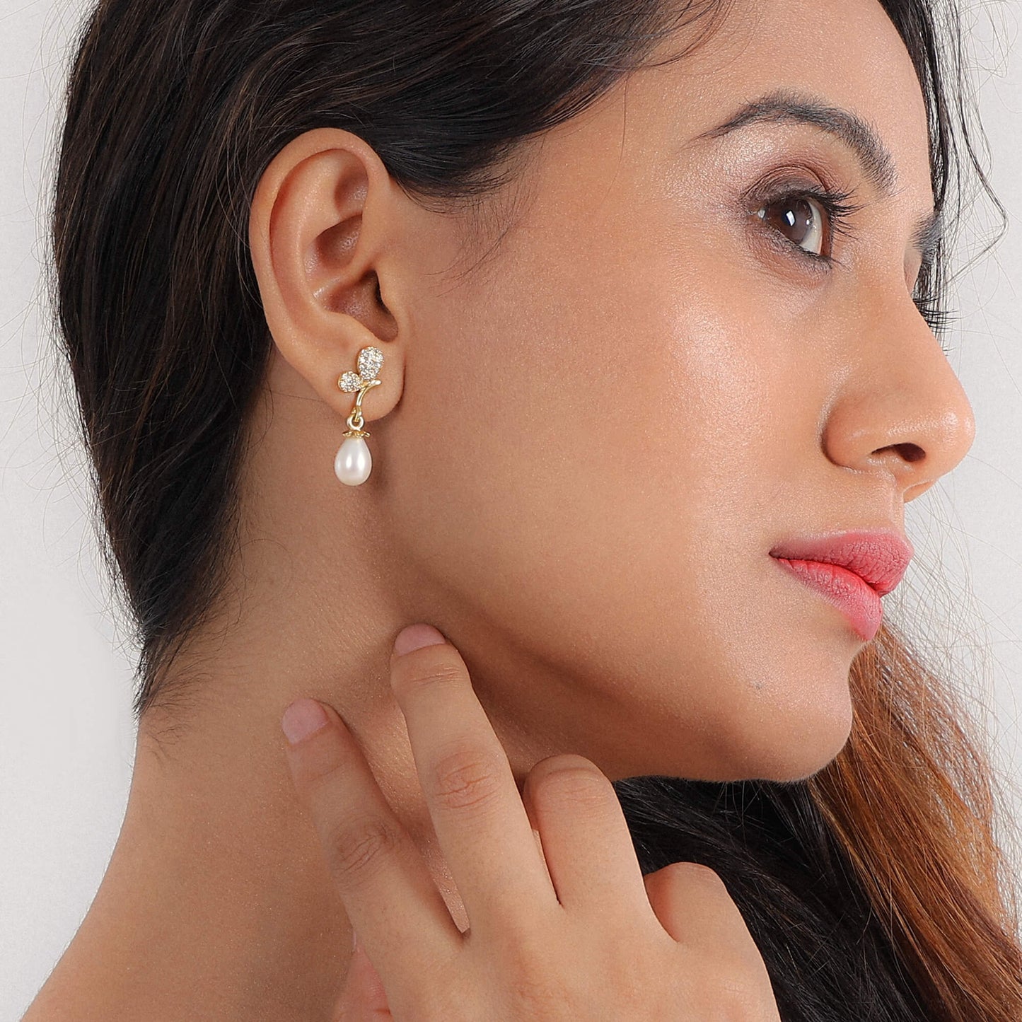 Butterfly Pearl Drop Earrings
