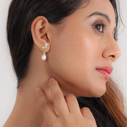 Butterfly Pearl Drop Earrings