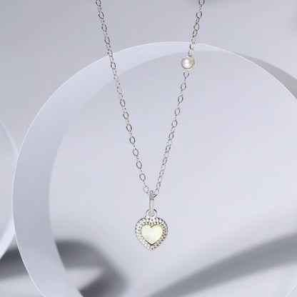 Mini Heart Pearl Pendant
