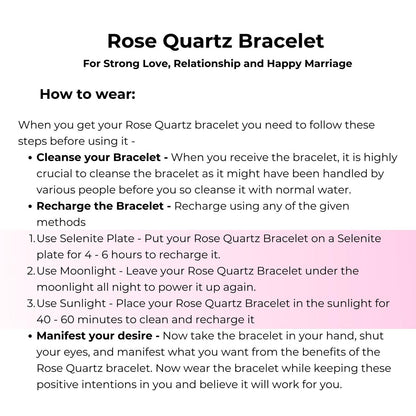 Natural Rose Quartz Bracelet with Lab Certificate