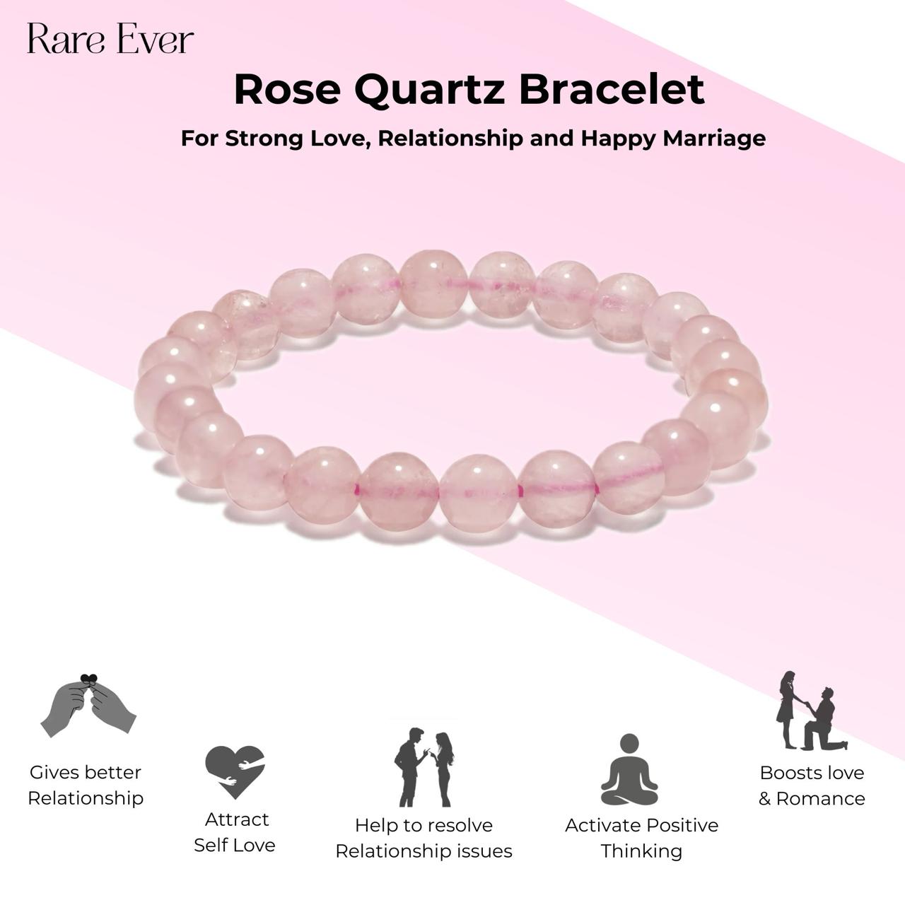 Natural Rose Quartz Bracelet with Lab Certificate
