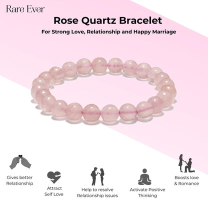 Natural Rose Quartz Bracelet with Lab Certificate