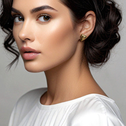 Hearts of Gold Stud Earrings
