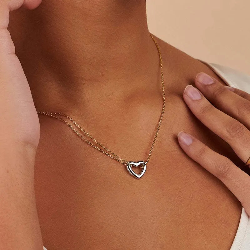 Whisper Heart Double Chain Pendant