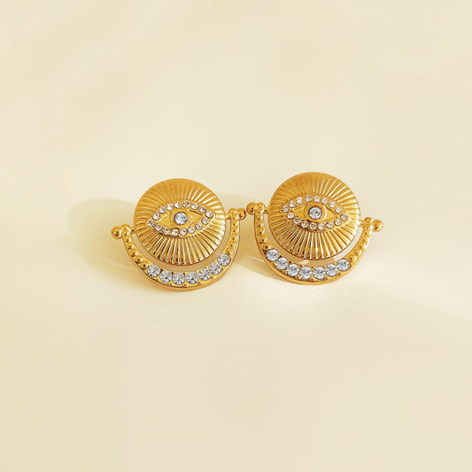 Golden Evil Eye Earrings