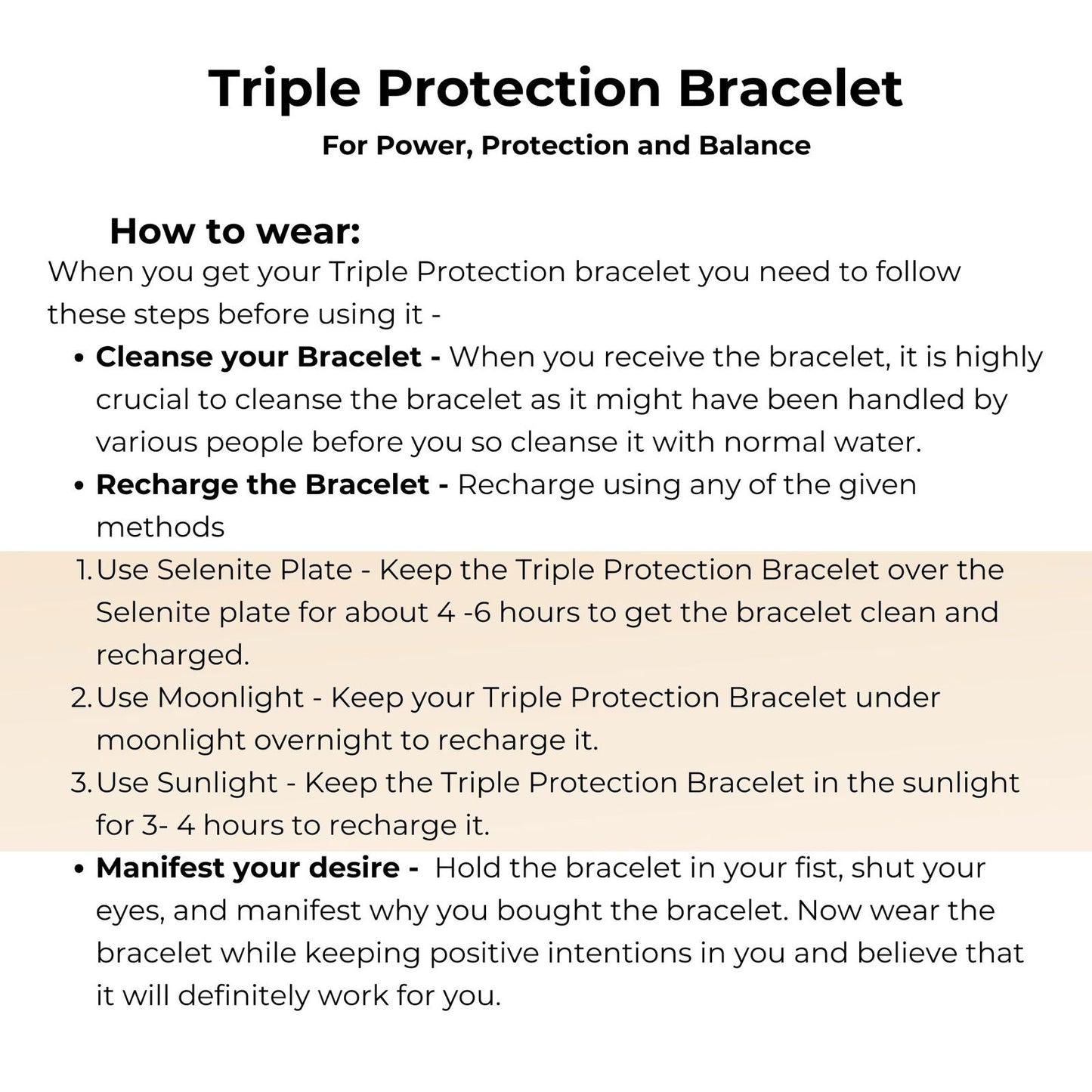 Triple Protection Bracelet with Lab Certificate