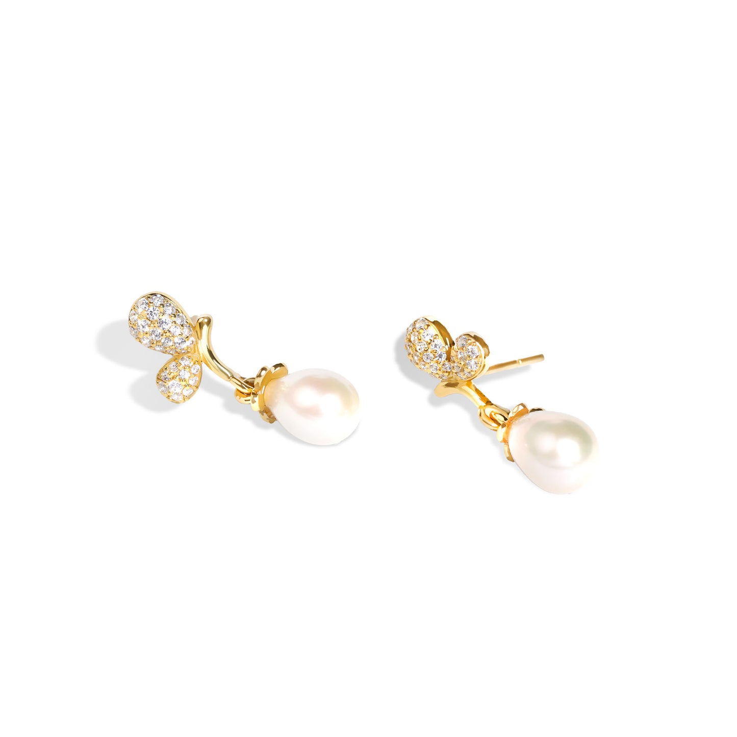 Butterfly Pearl Drop Earrings
