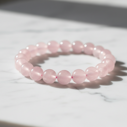 Natural Rose Quartz Bracelet with Lab Certificate