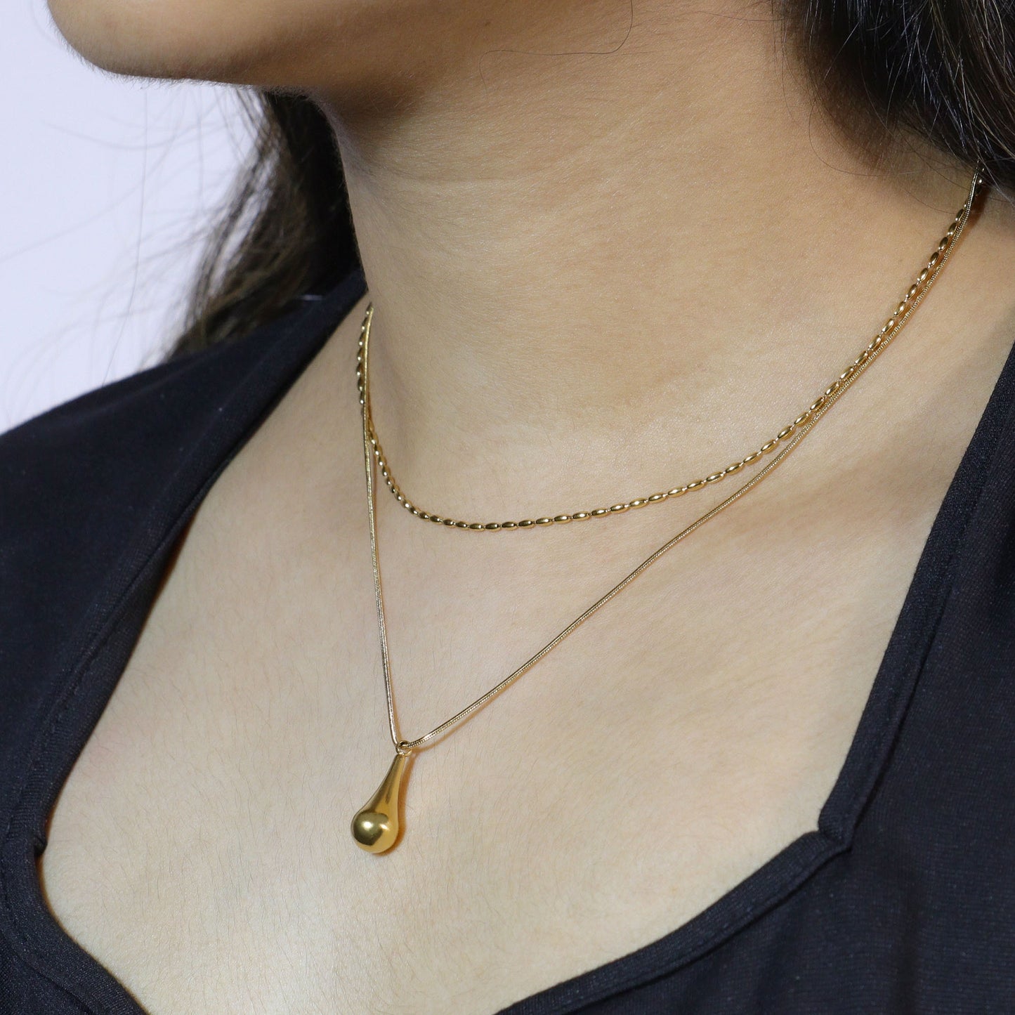 Raindrop Double Layer Necklace