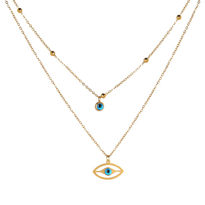 Double Layer Evil Eye Necklace