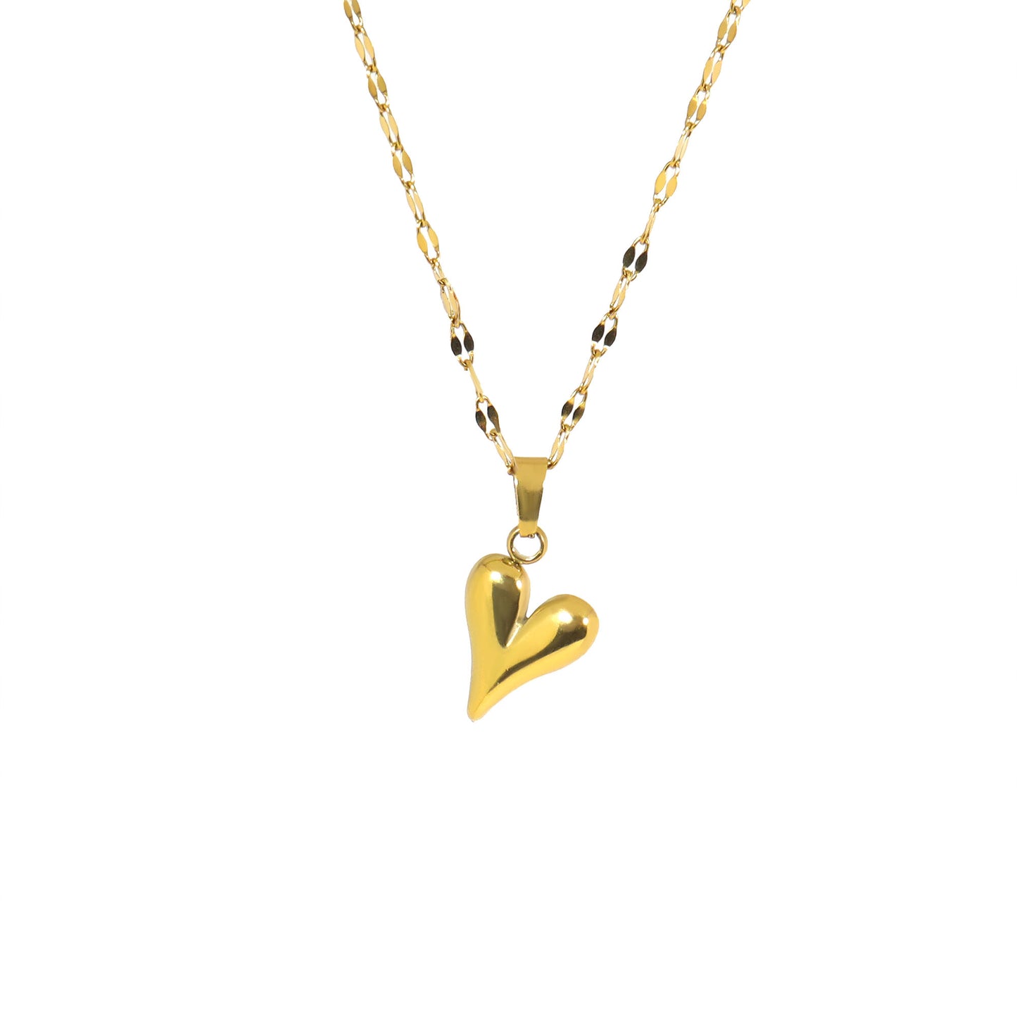 Pointed Heart Pendant with Tinsel Chain