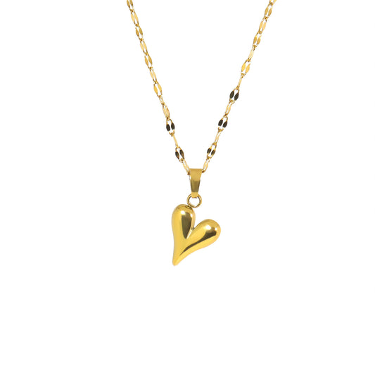 Pointed Heart Pendant with Tinsel Chain