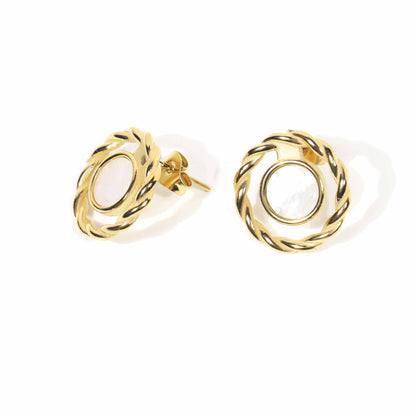 Round Braided Gold Earrings